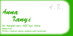 anna kanyi business card